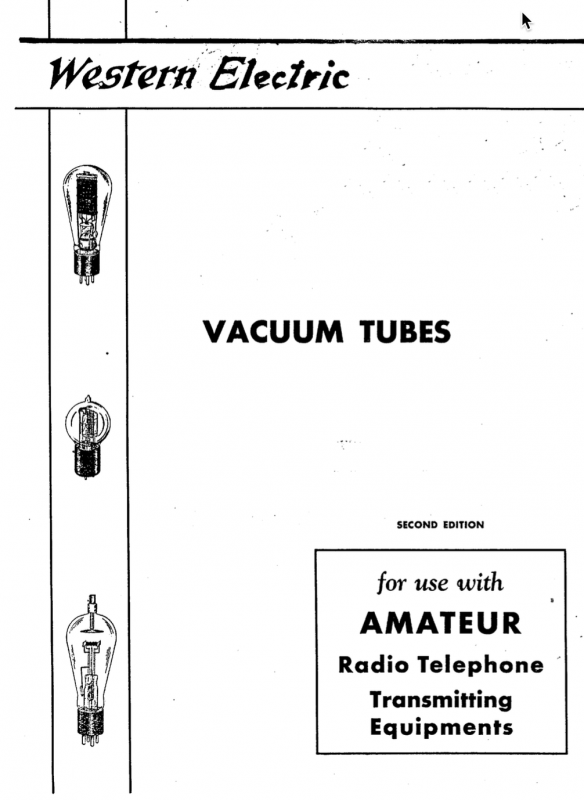 Western Electric Tube Manual (1933)