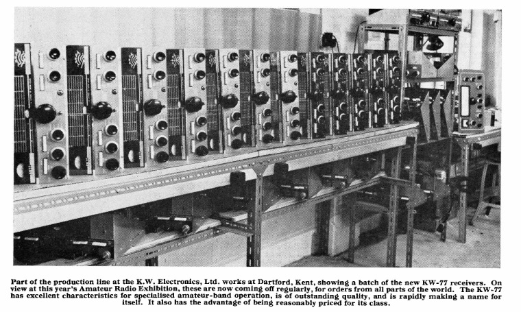 KW77 Production Line from 1962/63 (Source (G3ZPS)