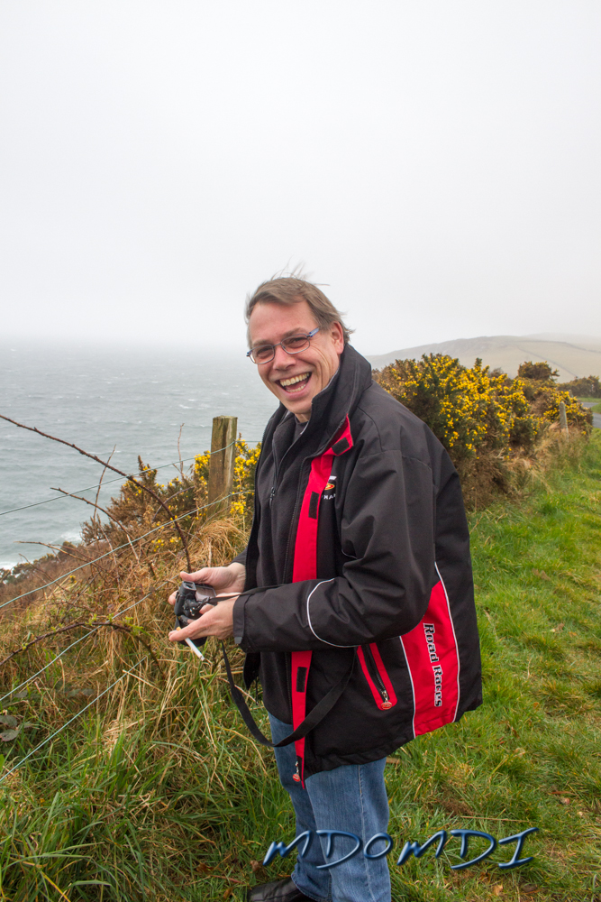 Claus Bense (DO9BC) with a smile, thanks to the weather that was short lived!