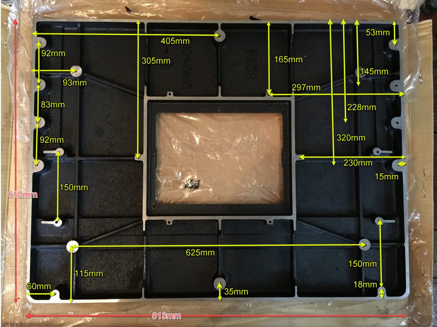 UJK Cast Iron Router Table Underside Measurements