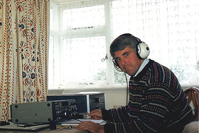 Nigel GD3TXF operating with a TS-930, an Alpha 86 Linear Amp and a ETM8 Keyer.