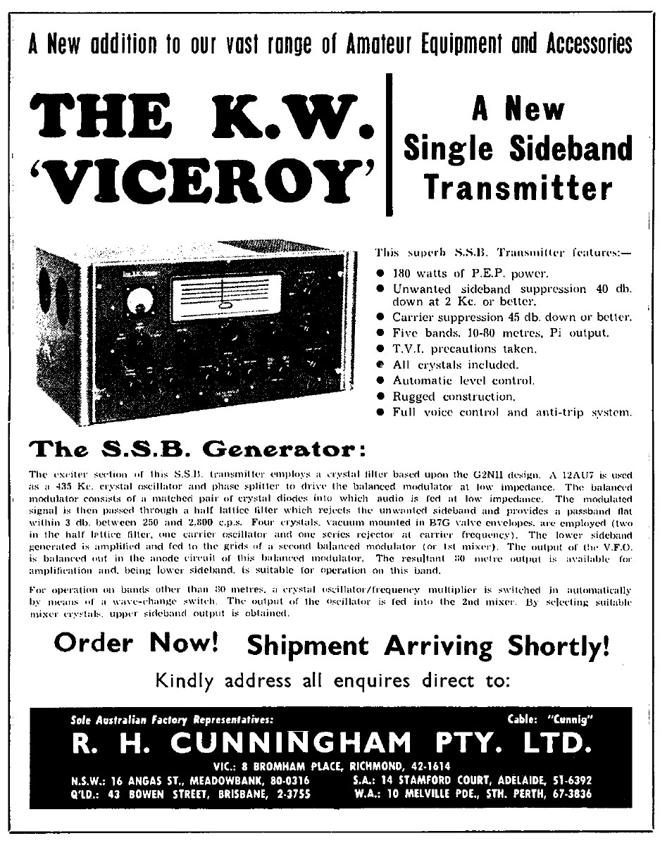 Advert in Amateur Radio (Australia) Magazine (1960-10)