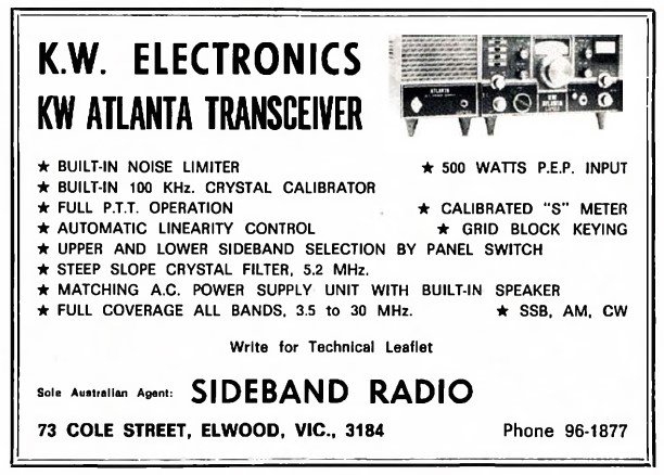 Advert in Amateur Radio (Australia) Magazine (1970-11)
