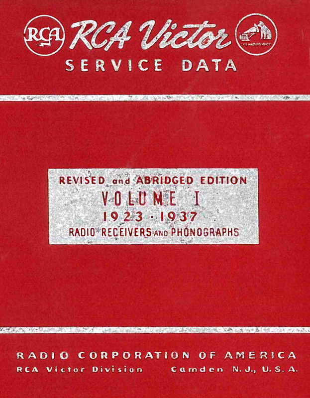 RCA Service Data - Volume I - 1923-1932 Cover