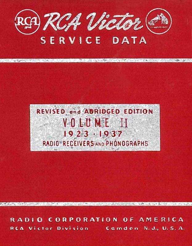 RCA Service Data - Volume II - 1932-1938 Cover