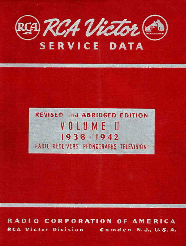 RCA Service Data - Volume II - 1938-1942 Cover