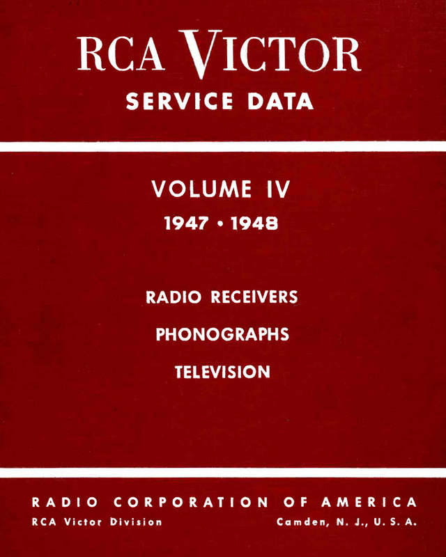 RCA Service Data - Volume IV - 1947-1948 Cover
