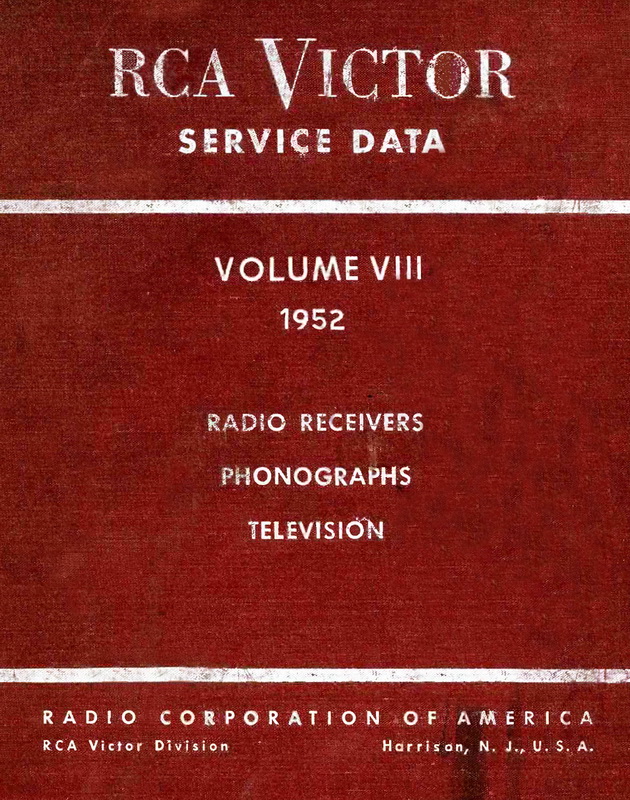 RCA Service Data - Volume VIII - 1952 Cover