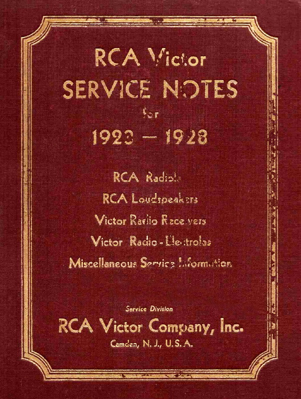 RCA-Victor Service Notes - 1923-1928 Cover