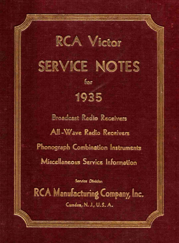 RCA-Victor Service Notes - 1935 Cover