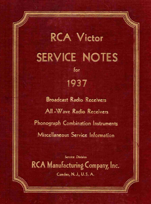 RCA-Victor Service Notes - 1937 Cover