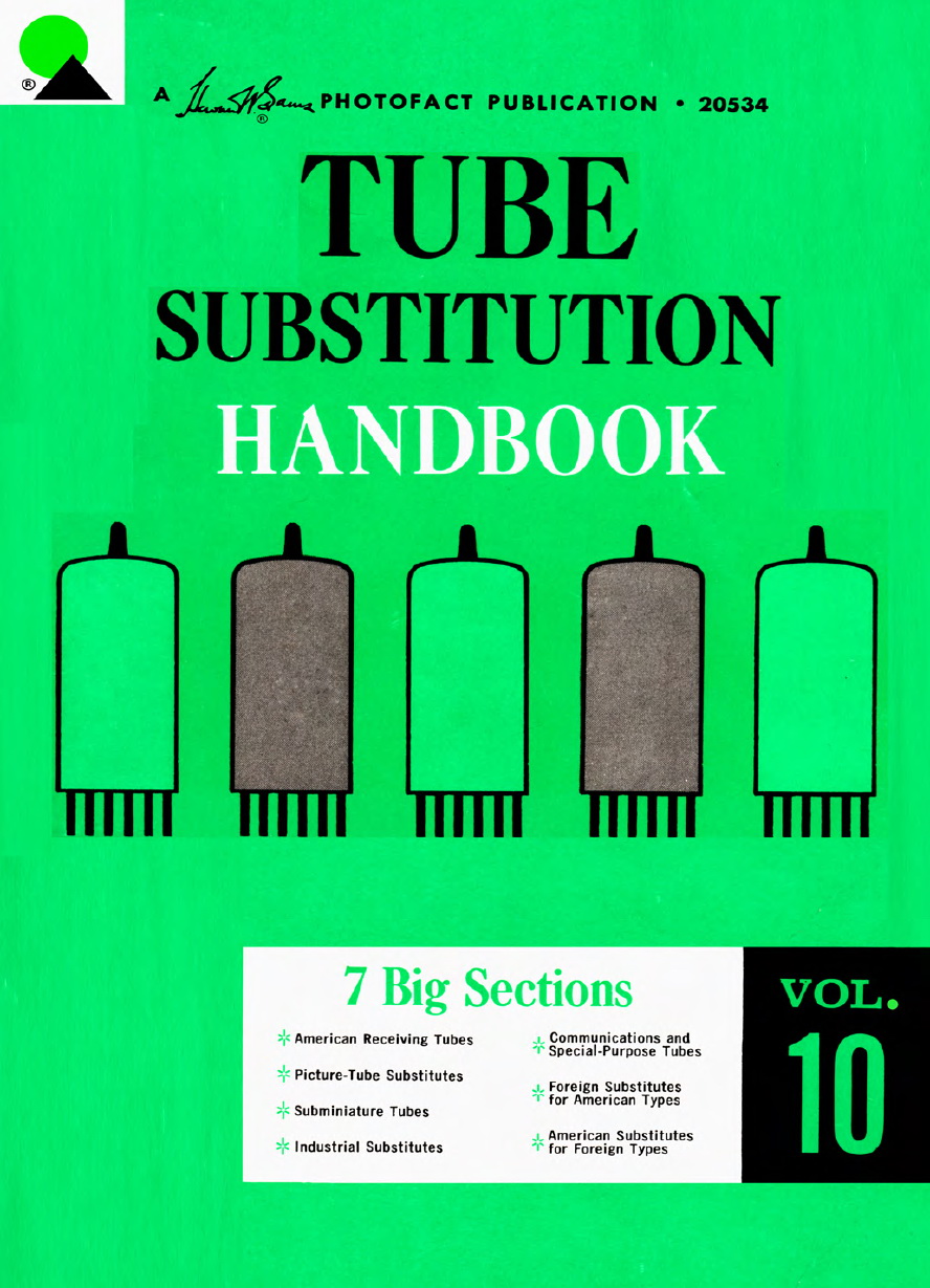 SAMS Tube Substitution Handbook Volume 10 Cover