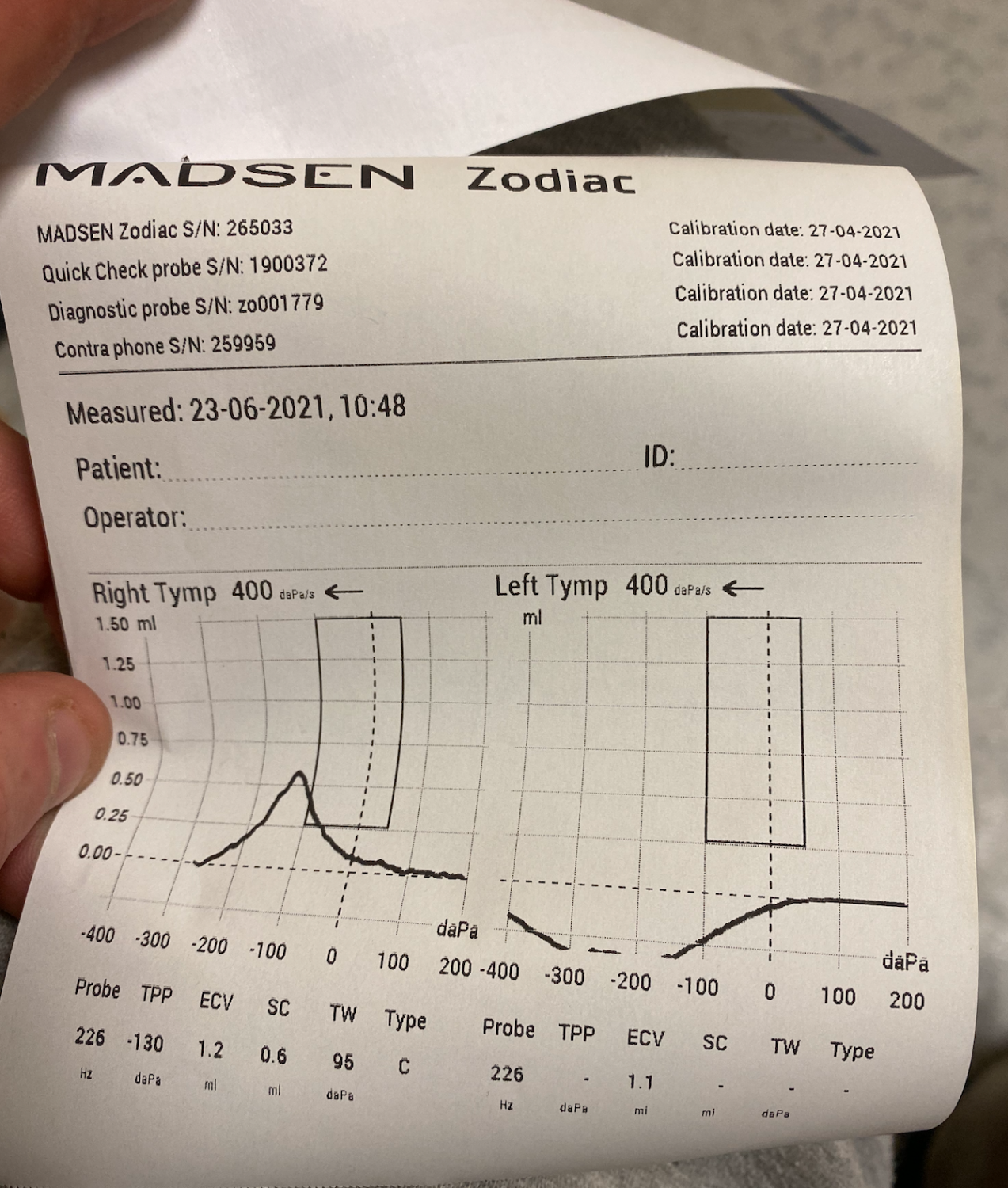 2021-06-23 - Hearing Test Results