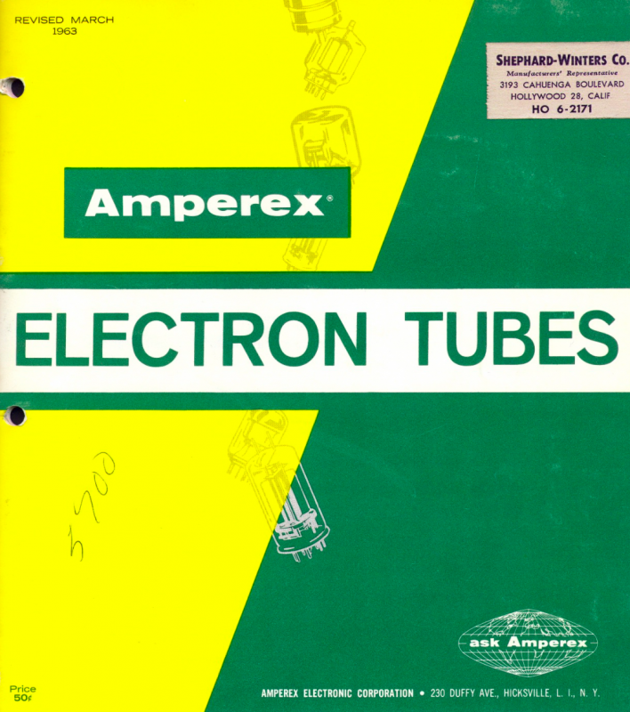Amperex Non-Receiving Tubes Catalogue (1963)