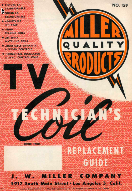 J. W. Miller - TV Coil Technician's Replacement Guide Number 159