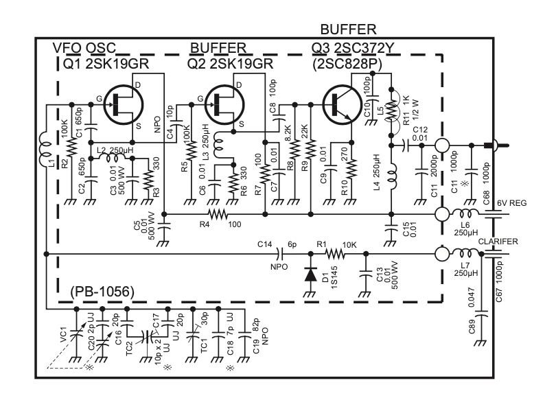 Yaesu FT-101B - Schematic of VFO Unit