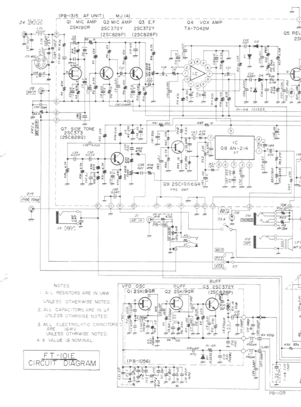 Yaesu FT-101E - Schematic (Late Model) 01