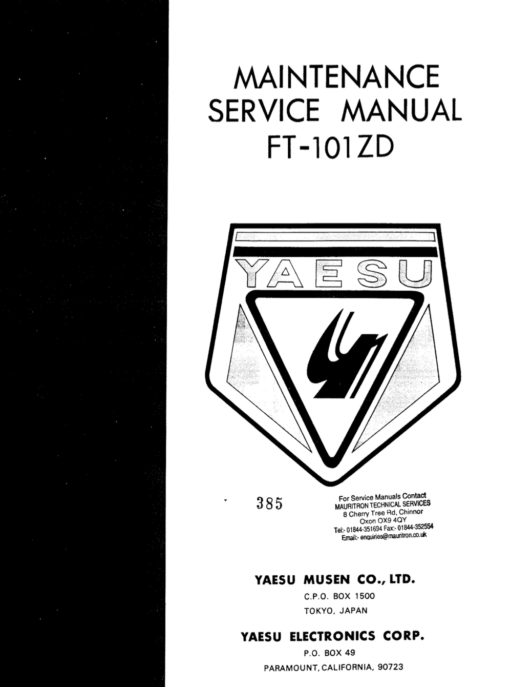 Yaesu FT-101ZD - Service Manual