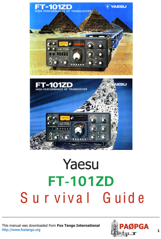 Yaesu FT-101ZD - Survival Guide, Revision 3 (By PA0PGA)