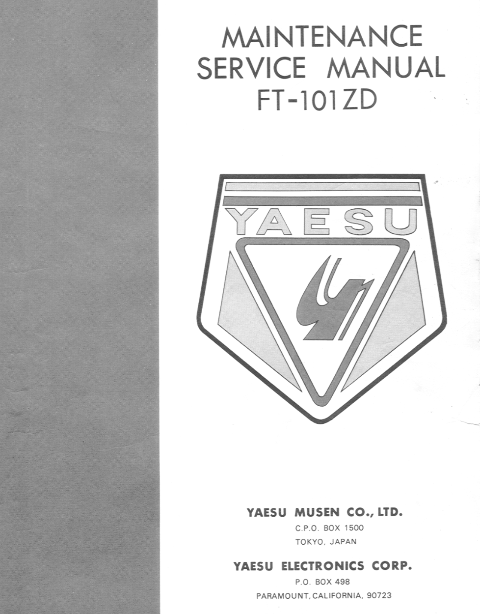 Yaesu FT-101ZD Mark 3 - Service Manual Supplement