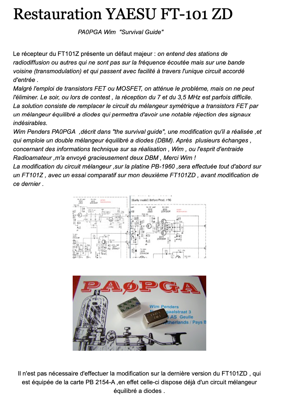 Yaesu FT-101ZD - Restauration Guide by PA0PGA (Dutch)