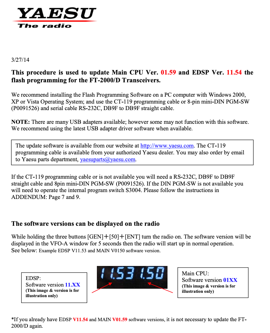 Yaesu FT-2000 Firmware Update Proceedure Manual (27-03-2014)