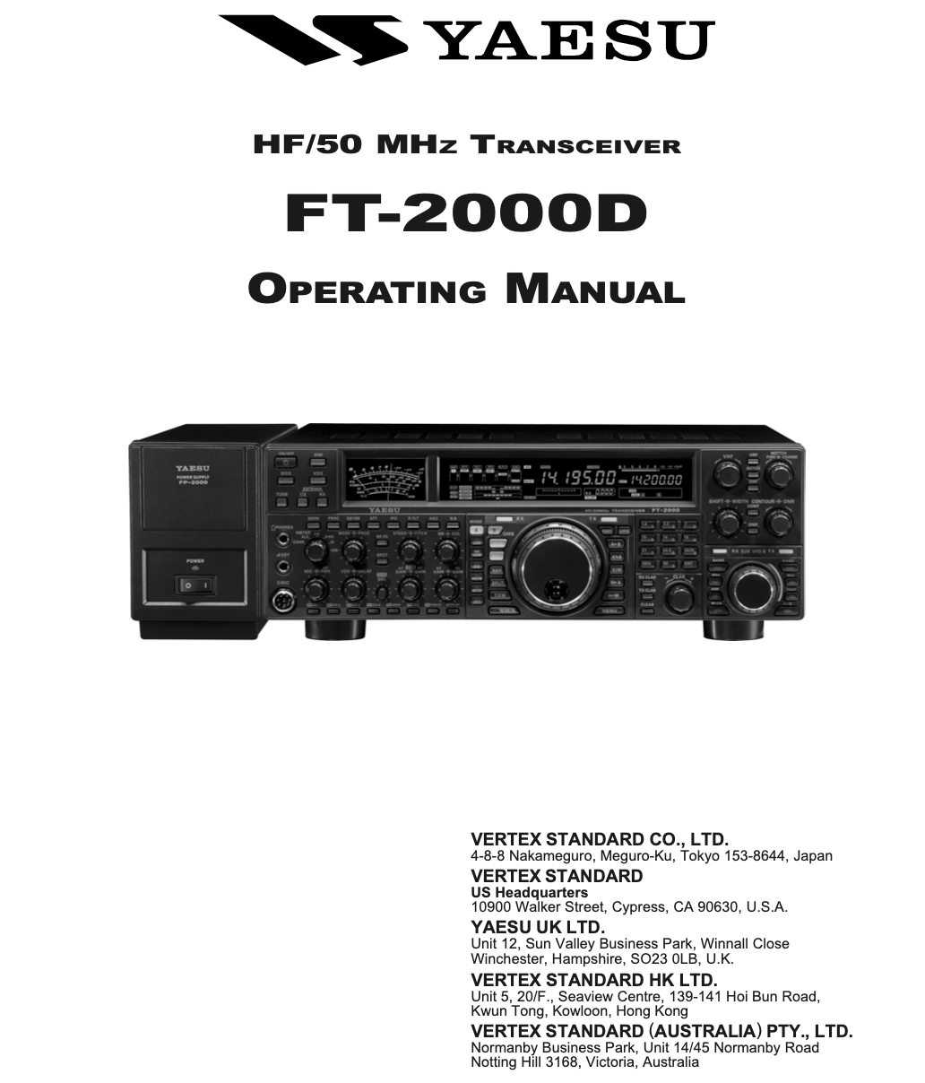 Yaesu FT-2000D Instruction Manual