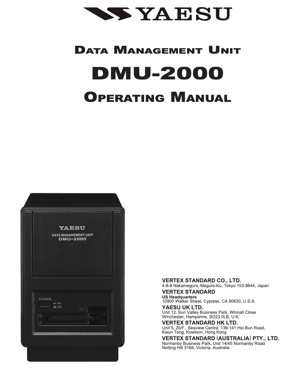 Yaesu DMU-2000 Instruction Manual