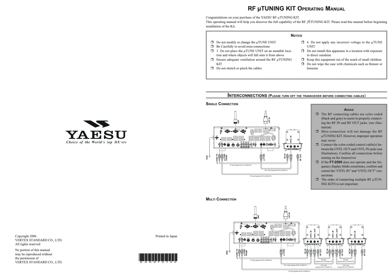 Yaesu RF uTuning Kit Instruction Manual