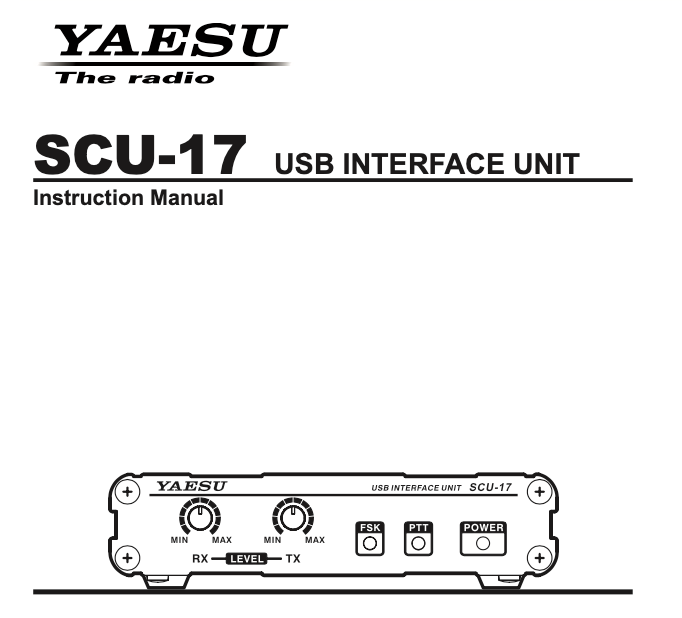 Yaesu SCU-17 USB Interface Unit Instrucrion Manual