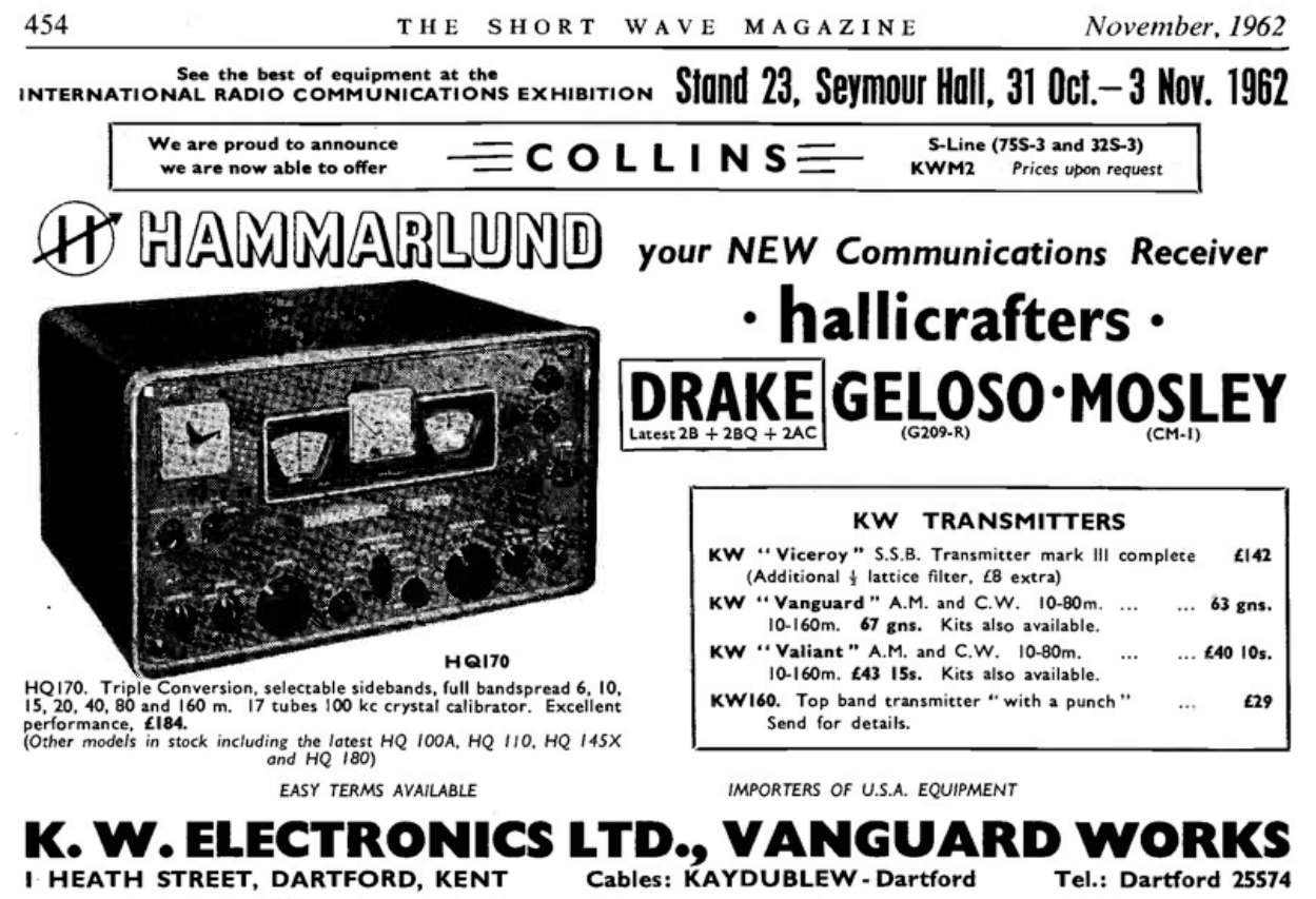 The Shortwave magazine Advert from 1962-11.