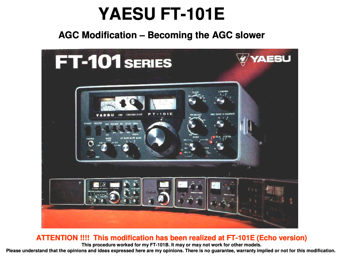 Yaesu FT-101E - AGC Modification by PY2VR