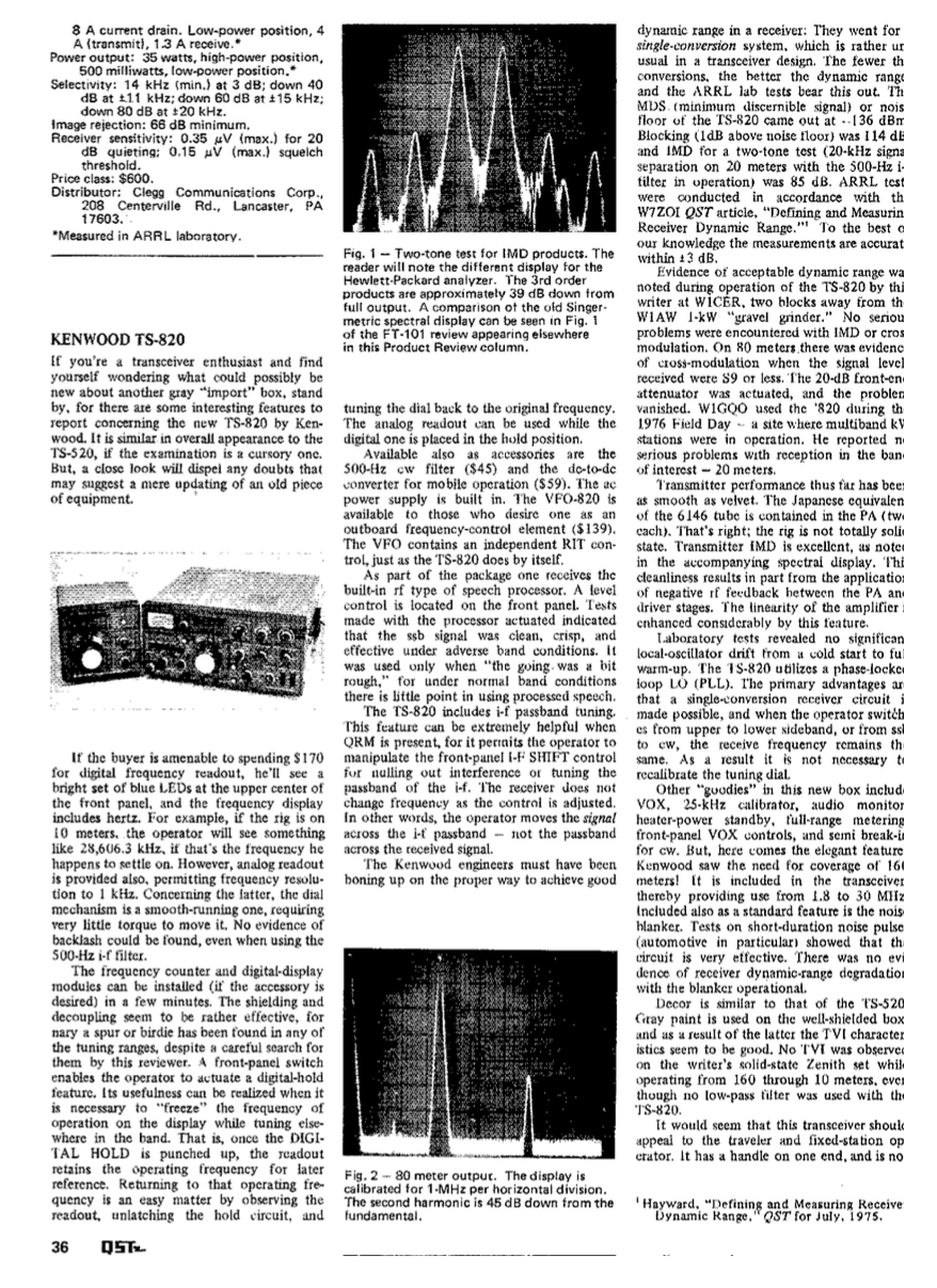 Yaesu FT-101E - QST Magazine Reviews (1976-09)