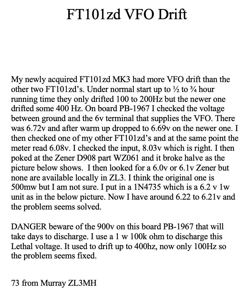 FT-101ZD - Guide to VFO DriftDrift