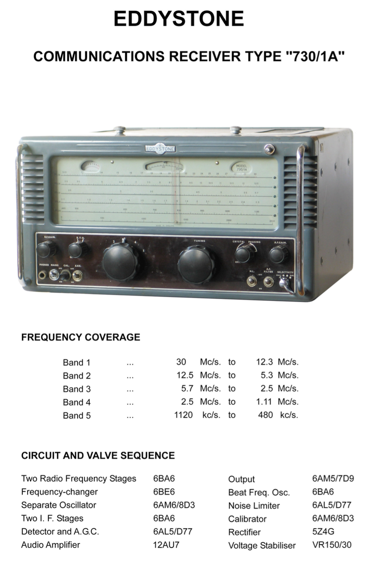 Eddystone Type S.730/1A Communications Receiver - Instruction Manual (version 4)