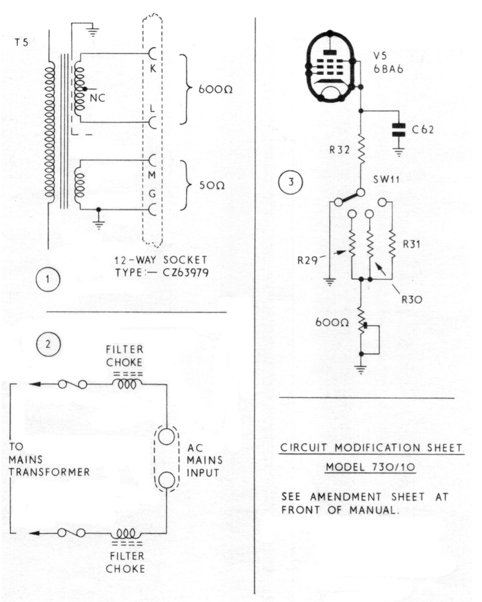 Eddystone Type 730-10 Communications receiver - Circuits Modification