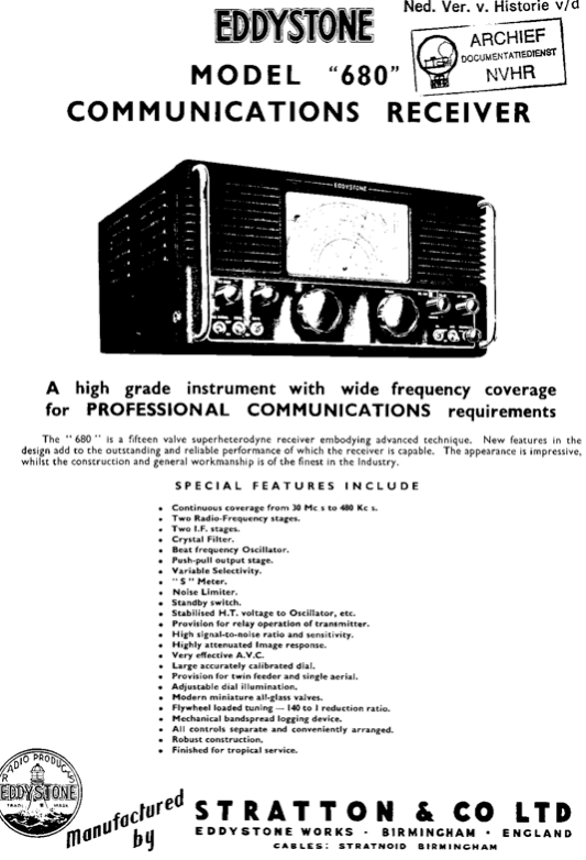 Eddystone Type 680 Communications receiver - Instruction Manual 2