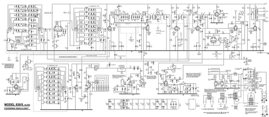 Eddystone Type 830/7 Communications Receiver - Schematic Diagram