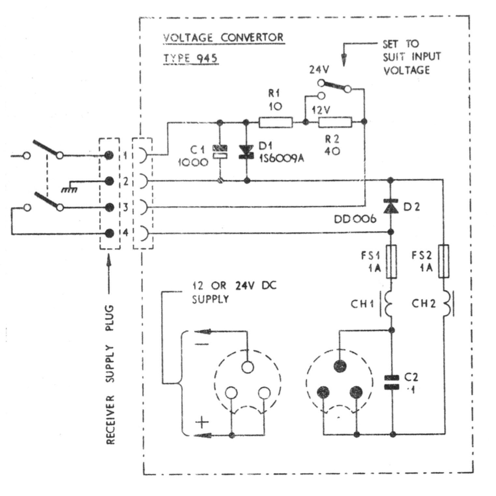 Eddystone Type 945 Voltage Converter - Schematic Diagam