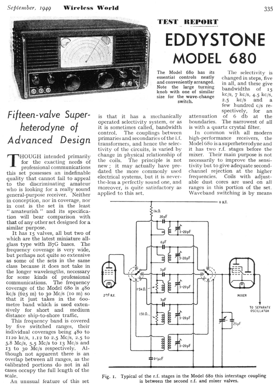 Type 680 - Review in Wireless World 1949-09