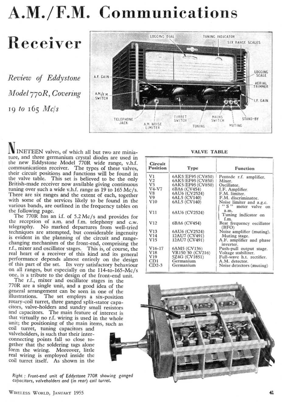 Type 770R - Review in Wireless World 1955-01