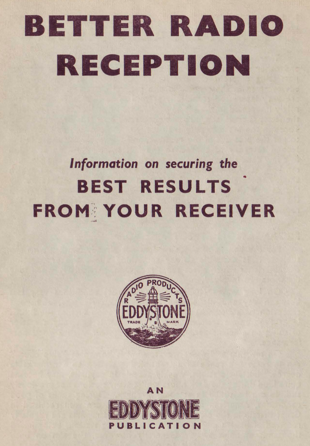 Eddystone Better Reception 1962