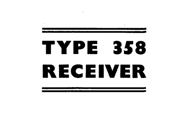 Eddystone Type 358 - Operation and Service Manual
