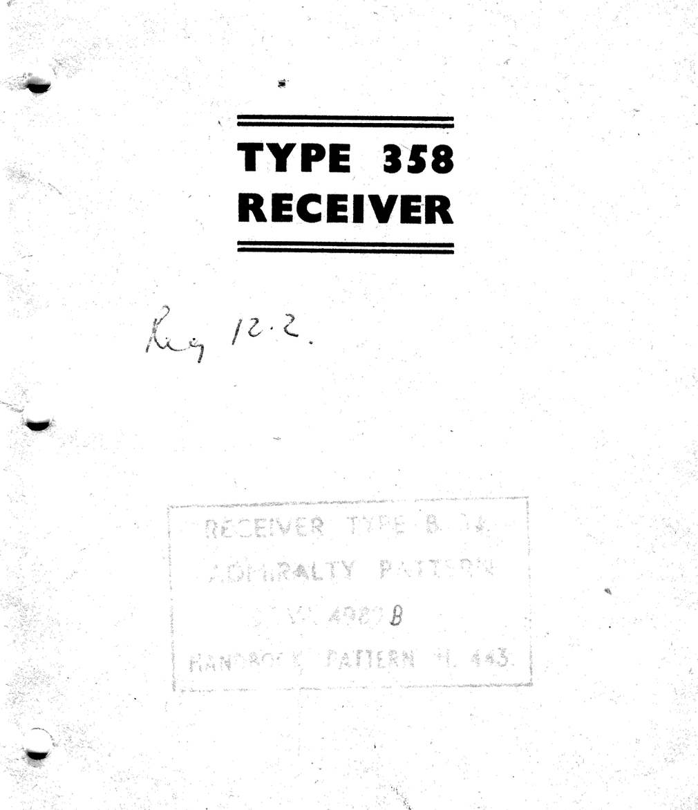 Eddystone Type 358 - Service Manual