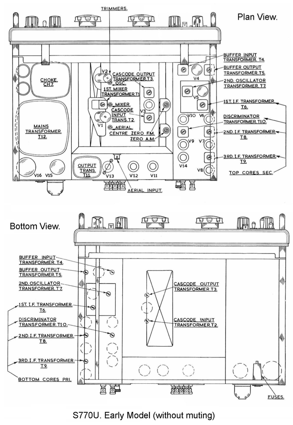 Eddystone Type 770U - Schematic Diagram (Early Model)