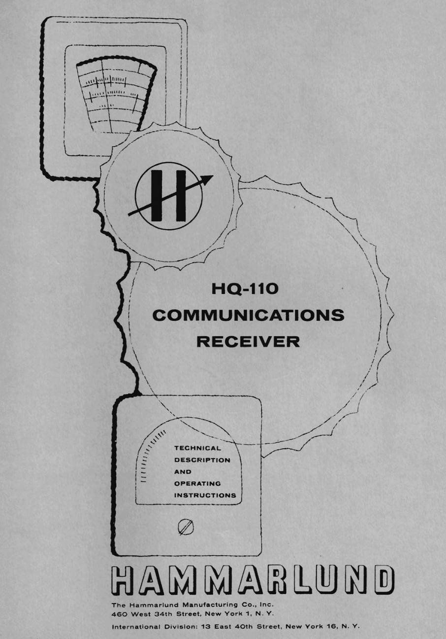 Hammarlund HQ-110 - Technical Description and Operating Instructions