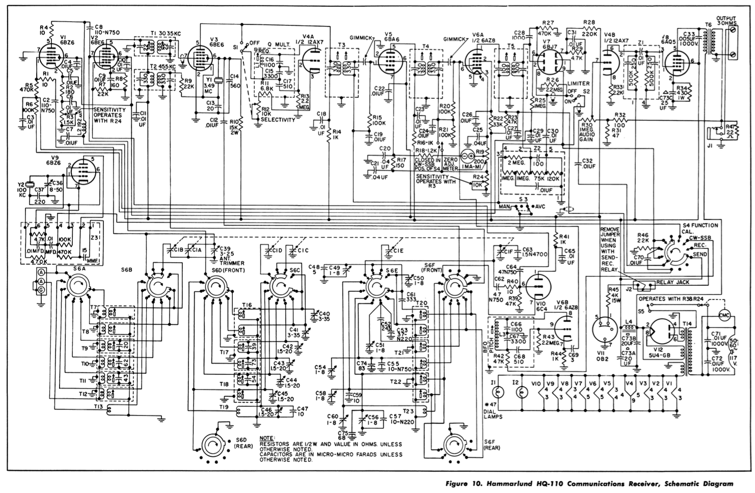 Hammarlund HQ-110 - Schematic Diagram 2