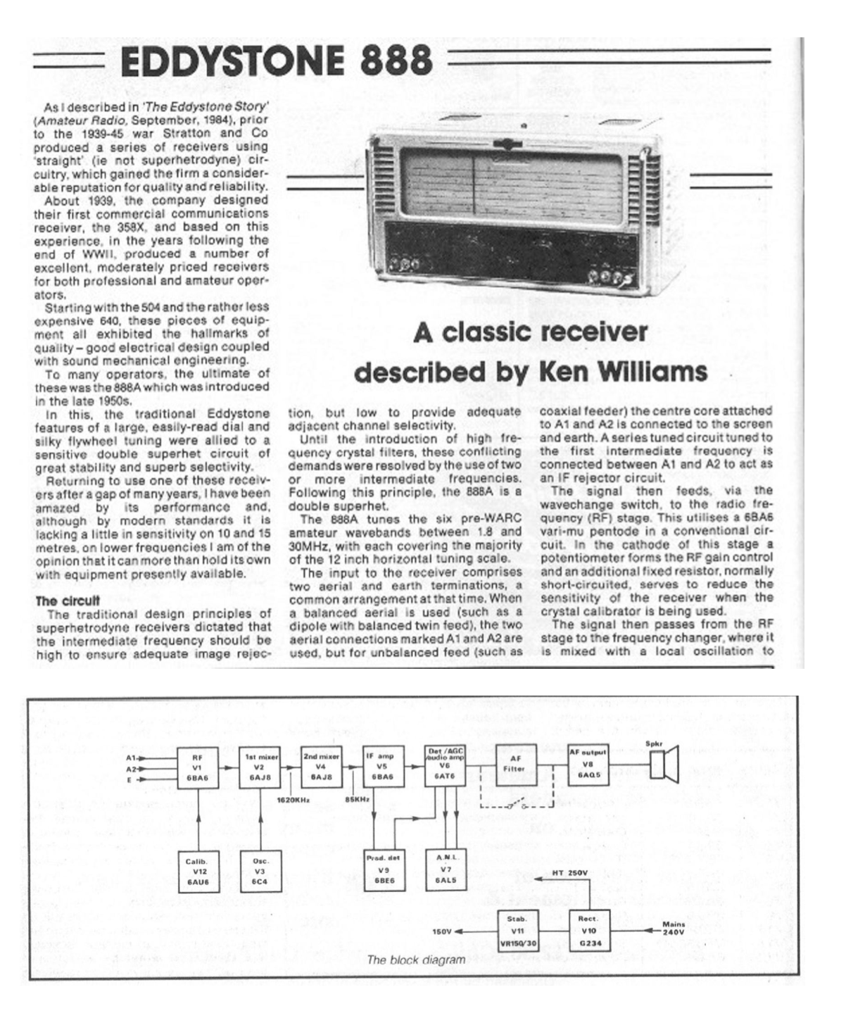 Eddystone Type 888 - Amateur Radio Magazine Article by Ken Williams (1985-04)