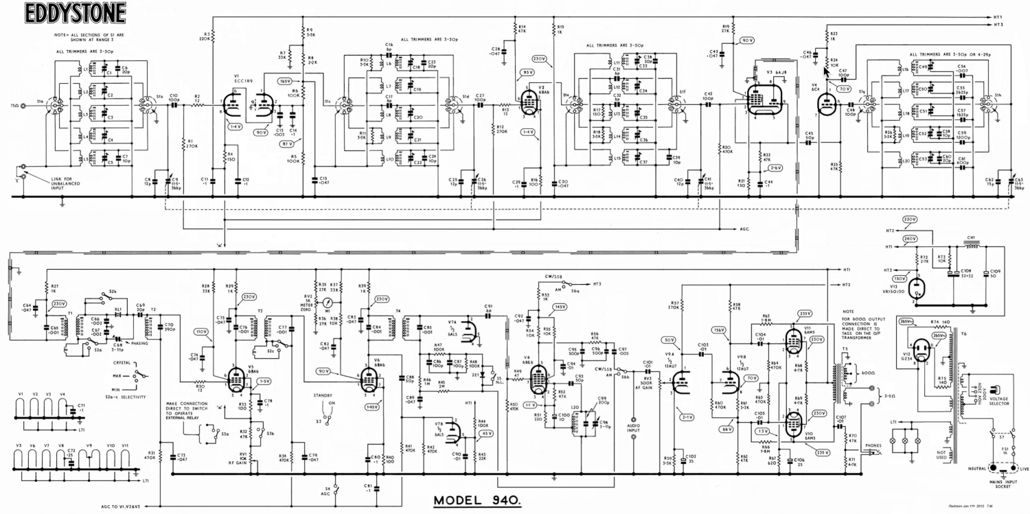 Eddystone Type 940 - Schematic Diagram