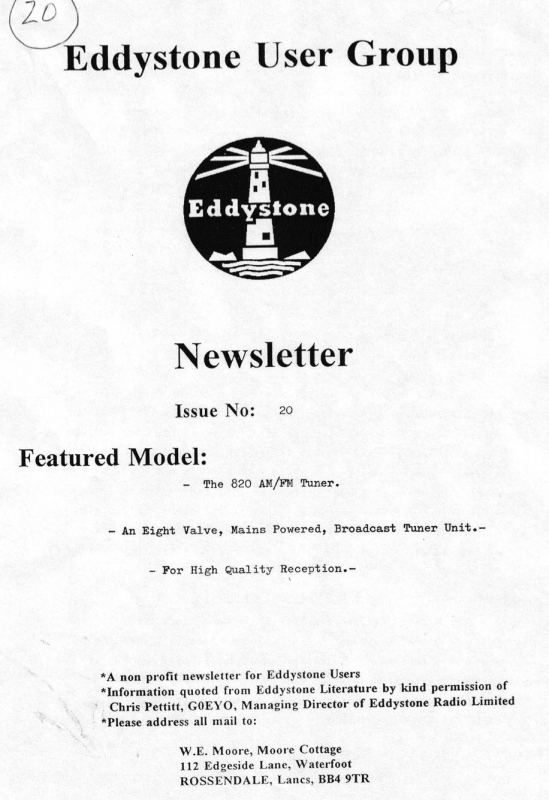 Eddystone Users Group Magazine (Lighthouse) - Volume 20